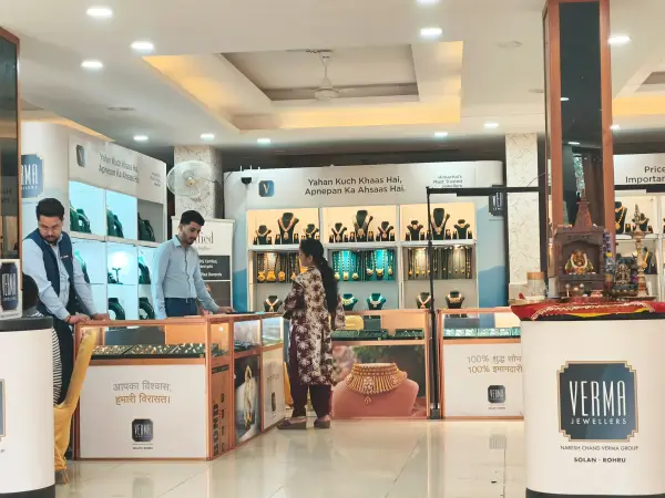 Jewellery exhibition stall set up inside the venue